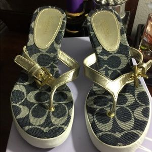 New Coach wedge sandals 7 1/2
